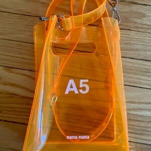 Orange Crossbody Bag with Transparent Design